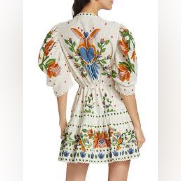 Farm Rio Summer Garden cotton mini dress size small - Picture 2 of 7